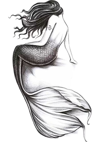 Deniz Kızı Figürlü Geçici Mini Dövme Tattoo