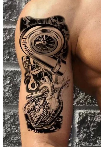 Makina Figürlü Geçici Dövme Tattoo