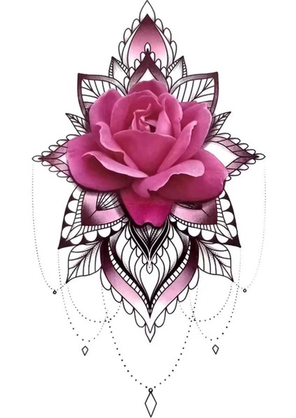 Çiçek Figürlü Geçici Dövme Tattoo