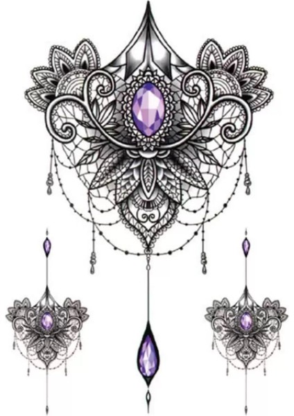 Lotus Figürlü Geçici Dövme Tattoo