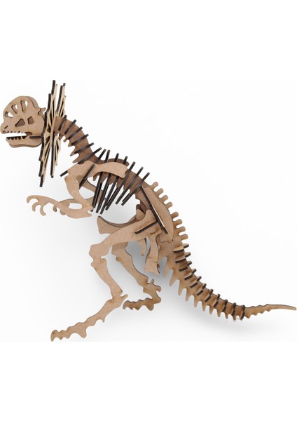 41 Parça Ceratopsier Dinozor Ahşap Maketi - 3D Eğitici Dinozor Ahşap Puzzle