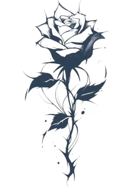 Gül Figürlü Geçici Dövme Tattoo