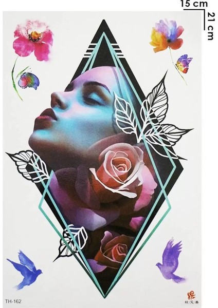 Kadın Modelli Geçici Dövme Tattoo