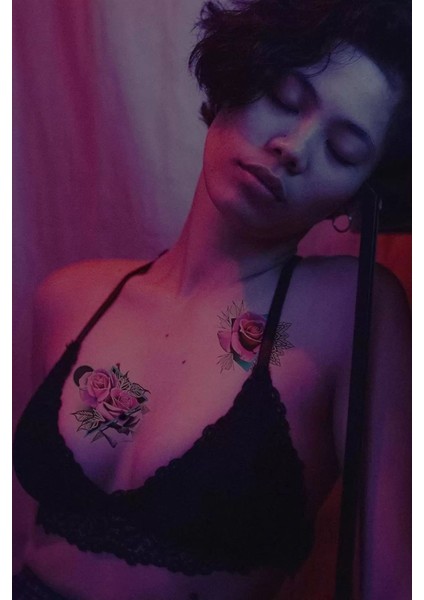 Gül Figürlü Geçici Dövme Tattoo