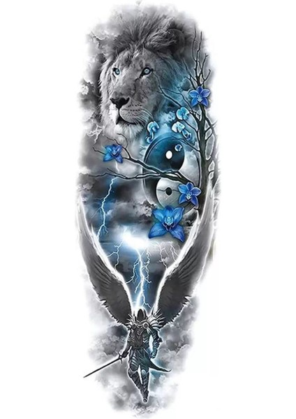 Geçici Aslan Figürlü Dövme Tattoo