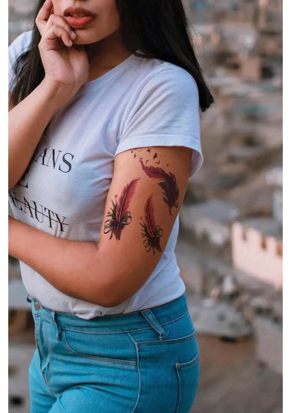 Tüy Figürlü Geçici Dövme Tattoo