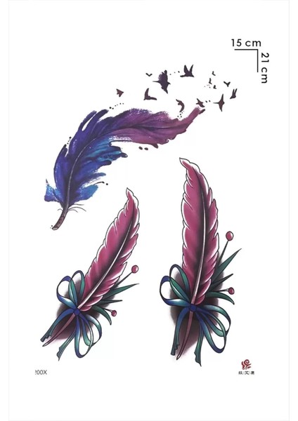 Tüy Figürlü Geçici Dövme Tattoo