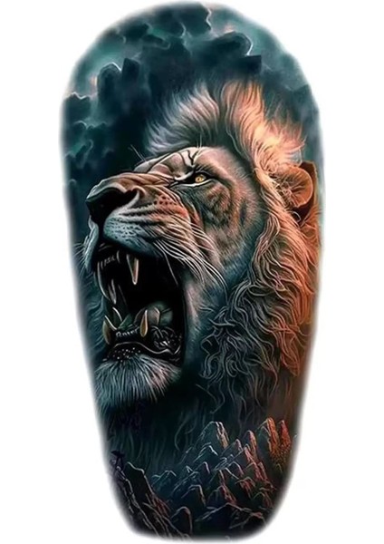 Aslan Figürlü Geçici Dövme Tattoo