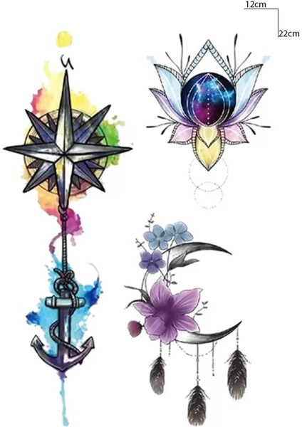Karışık Figürlü Geçici Dövme Tattoo