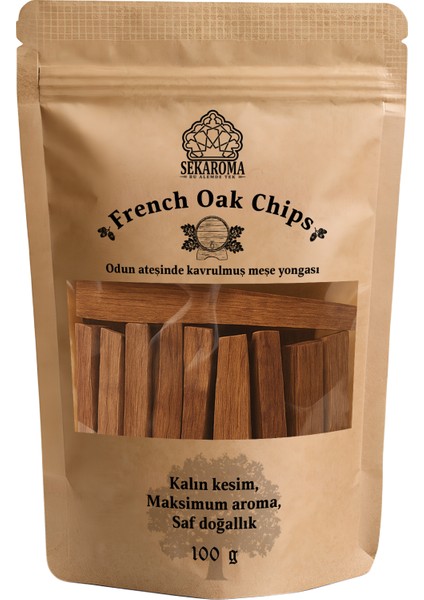 Orta Kavrulmuş Fransız Meşe Yongası Cipsi - Fransız Meşe Yongası Çubuğu 100 gr