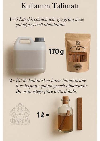 Orta Kavrulmuş Fransız Meşe Yongası Cipsi - Fransız Meşe Yongası Çubuğu 100 gr