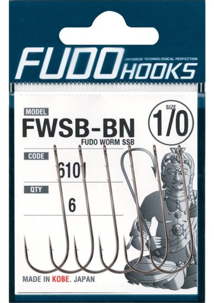 Olta Iğnesi 6100 Fudo Worm Ssb, No:6, Nıkel, 10P