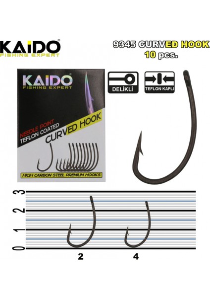 Teflon Hook Sazan Iğnesi 9345 (10PCS) No:2