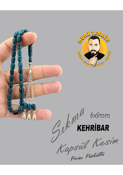 Pirinç Püsküllü Sıkma Kehribar Kapsül Kesim 6x9