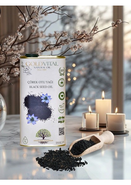 Çörekotu Yağı 1 Lt - Soğuk Sıkım, Saf & Doğal Ürün
