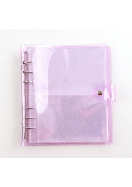 Yumuşak Kapaklı Şeffaf Simli A5 Binder Dosyası Mor