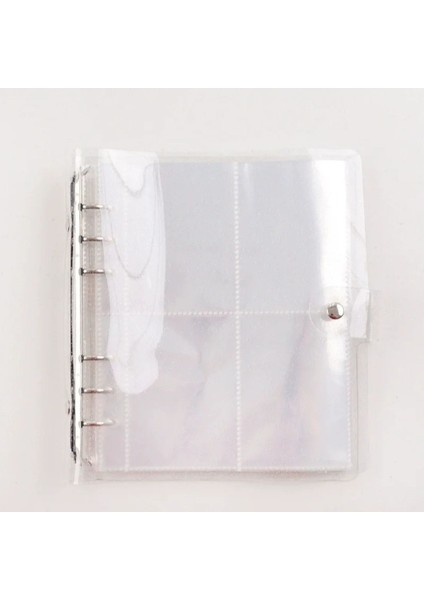 Yumuşak Kapaklı Şeffaf Simli A5 Binder Dosyası Beyaz