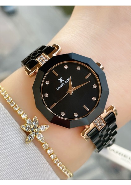Kristal Camlı Kadın Kol Saati ve Bileklik