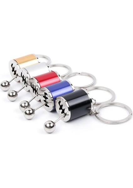 ® Hareketli Araba Vites Anahtarlık Altı Hız Manuel Vites Dişli Shifter Topuzu Metal Anahtarlık