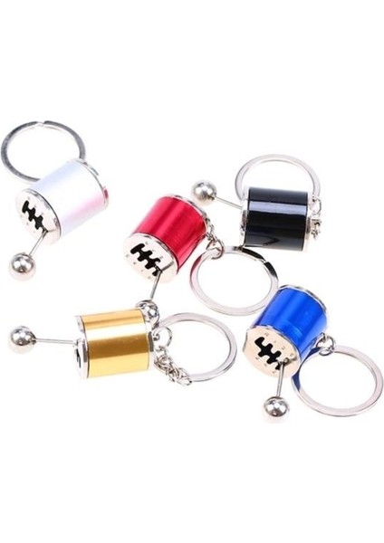 ® Hareketli Araba Vites Anahtarlık Altı Hız Manuel Vites Dişli Shifter Topuzu Metal Anahtarlık