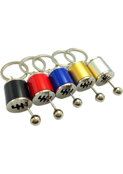 ® Hareketli Araba Vites Anahtarlık Altı Hız Manuel Vites Dişli Shifter Topuzu Metal Anahtarlık