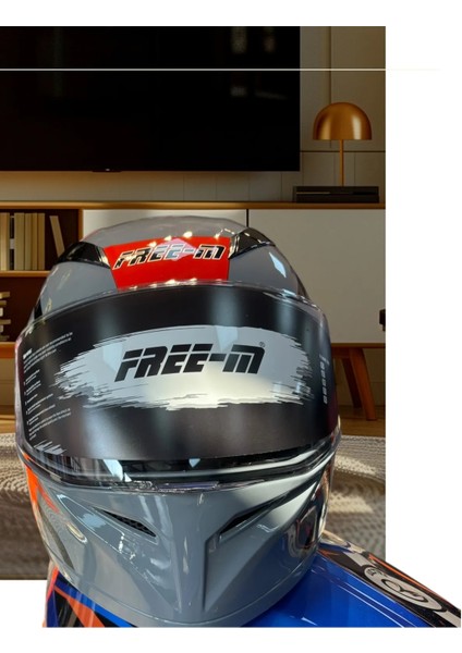 965 Upset (Gri-Siyah) Çene Açılır Motosiklet Kaskı