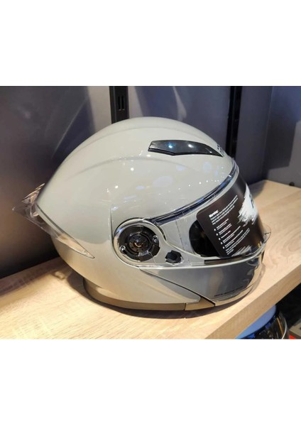 965 Shıny Gri Çene Açılır Kask