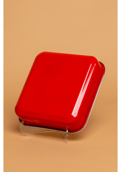 La Vita Rossa Vintage Emaye Kare Kırmızı Fırın Kabı | Ebutay