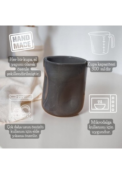 Siyah Amorf Soğuk Kahve Kupası | El Yapımı Seramik Iced Coffee Mug – 300 ml indirimleri