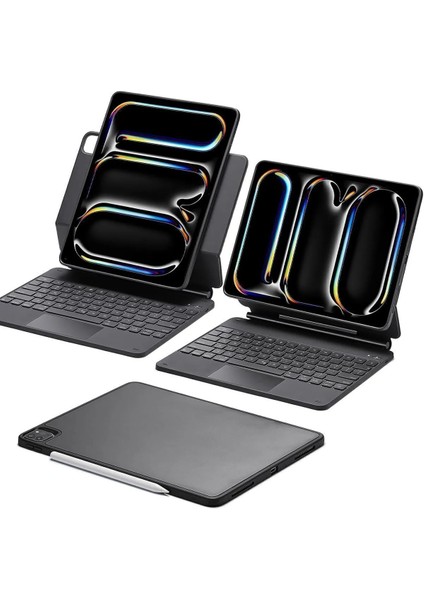 Ipad A16/10.NESIL 2022/2025 Uyumlu Magic Uyumlu Touchpad Işıklı Türkçe Q Klavyeli Kılıf