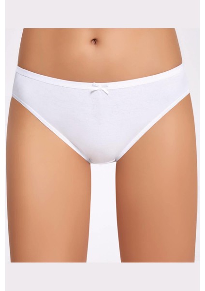 Fiyonklu Beyaz Kadın Bikini Külot