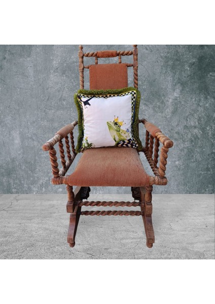 Kurbağa Çift Taraflı Dekoratif Püsküllü - Saçaklı Kırlent Kılıfı 1 Adet 43X43CM fiyatları