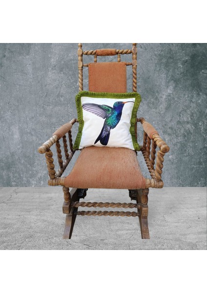 Hummingbird Kuş Çift Taraflı Dekoratif Püsküllü - Saçaklı Kırlent Kılıfı 1 Adet 43X43CM fiyatları