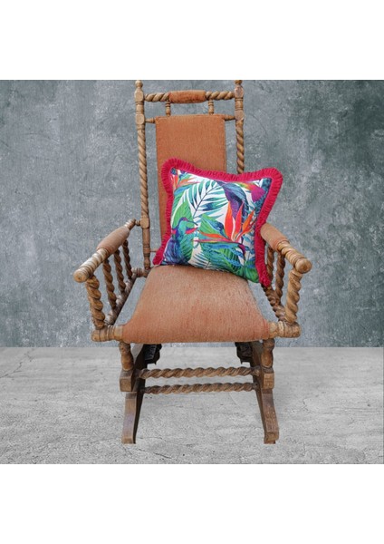 Tropikal Çift Taraflı Dekoratif Püsküllü - Saçaklı Kırlent Kılıfı 1 Adet 43X43CM fiyatları