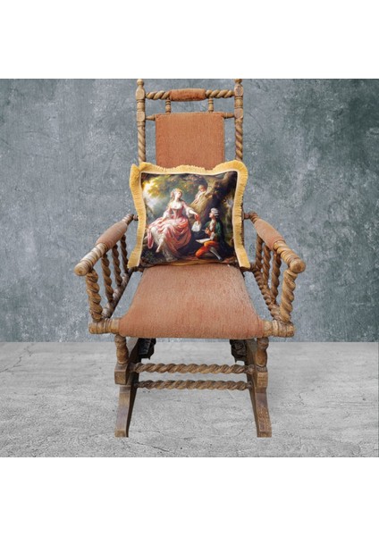 Barok Çift Taraflı Dekoratif Püsküllü - Saçaklı Kırlent Kılıfı 1 Adet 43X43CM fiyatları