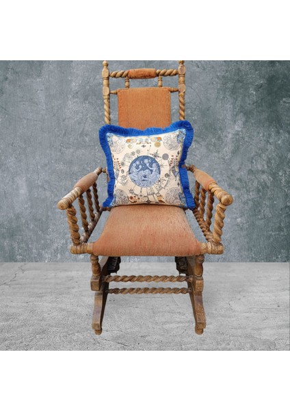 Astroloji Çift Taraflı Dekoratif Püsküllü - Saçaklı Kırlent Kılıfı 1 Adet 43X43CM fiyatları