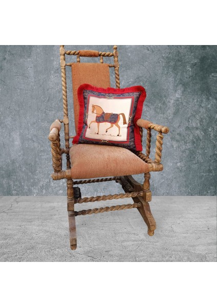 At Çift Taraflı Dekoratif Püsküllü - Saçaklı Kırlent Kılıfı 1 Adet 43X43CM fiyatları