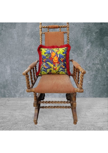 Tropikal Çift Taraflı Dekoratif Püsküllü - Saçaklı Kırlent Kılıfı 1 Adet 43X43CM fiyatları