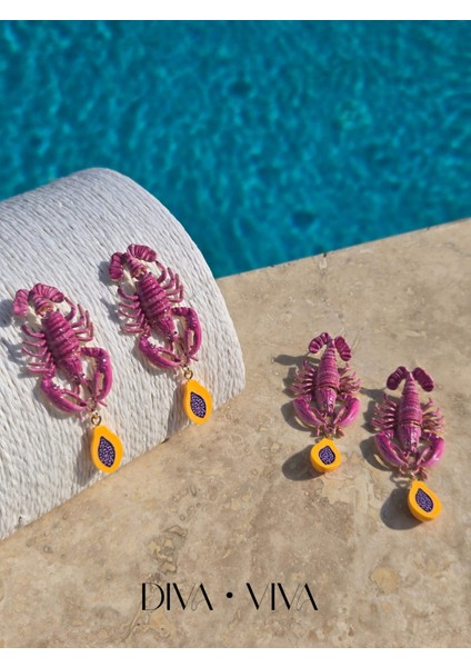 - Lobster Chic - Istakoz Figürlü Kadın Küpe