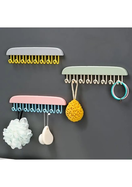 Banyo Organizer Askılık Aksesuar Kalite Yapışkanlı Askı Çoklu Kancalar