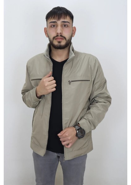 Fistan Store Erkek Hakim Yaka Spor Kesim Normal Kalıp Fermuar Kapamalı Yazlık Mont