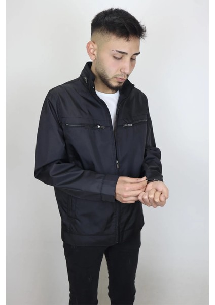 Fistan Store Erkek Hakim Yaka Spor Kesim Normal Kalıp Fermuar Kapamalı Yazlık Mont