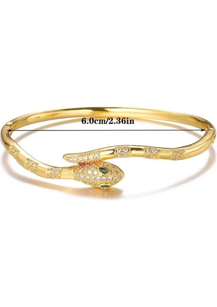 Poise Gold Zirkon Taşlı Yılan Bileklik