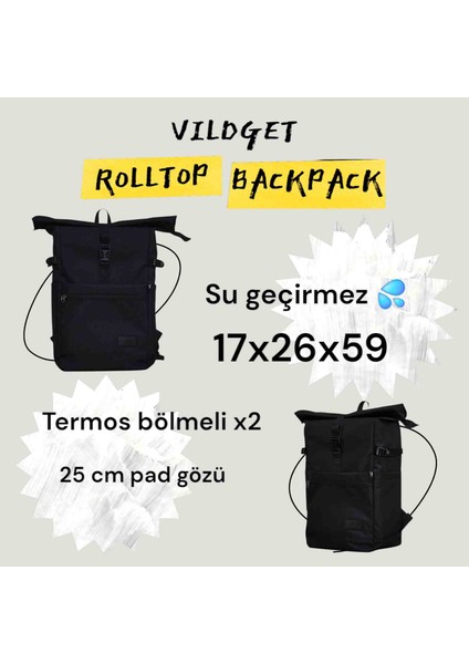 Çok Cepli Sırt Çantası Rolltop Backpack