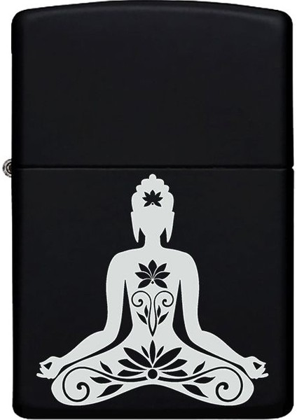 Meditasyon Desenli Kişiye Özel Isimli Benzinli Siyah Metal Çakmak fiyatları