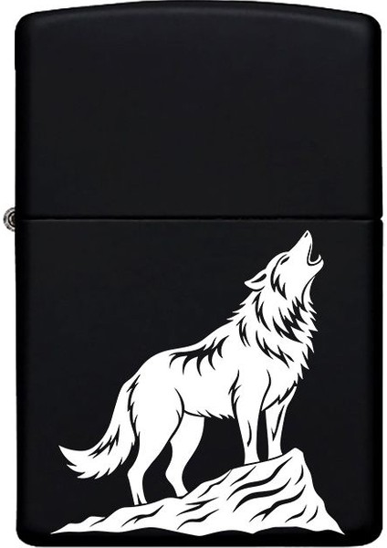 Kurt Desenli Kişiye Özel Isimli Benzinli Siyah Metal Çakmak MP16 fiyatları