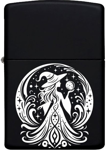 Kadın Büyücü Desenli Kişiye Özel Isimli Benzinli Siyah Metal Çakmak fiyatları