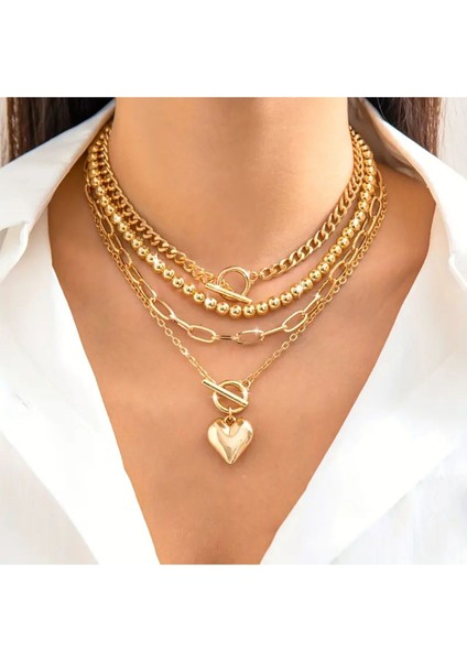 Clam 4 Adet Gold Kolye Seti
