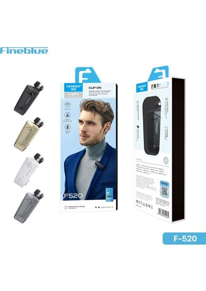 F520 Clip-On Bluetooth Kulaklık – 2’si 1 Arada Mikrofonlu Kablosuz Kulaklık (Android & Ios Uyumlu)