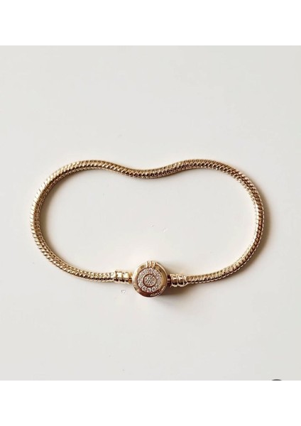 Rose Gold Yuvarlak Detay Çelik Bileklik